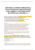 2024 PEDS ATI PROCTORED FINAL EXAM TESTBANK 200 QUESTIONS AND CORRECT ANSWERS WITH RATIONALES | GRADED A+