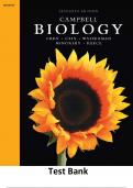 Test Bank for Campbell Biology 12th Edition by Lisa A. Urry All Chapters 1-56 Complete Questions and Answers