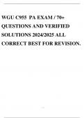 WGU C955 PA EXAM / 70+ QUESTIONS AND VERIFIED SOLUTIONS 2024/2025 ALL CORRECT BEST FOR REVISION.