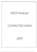 APEA PREDICTOR COMPLETED EXAM 2024