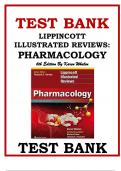 TEST BANK FOR LIPPINCOTT ILLUSTRATED REVIEWS- PHARMACOLOGY 6TH EDITION BY KAREN WHALEN