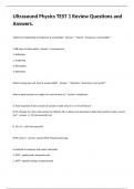 Ultrasound Physics TEST 1 Review Questions and Answers.