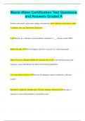 Waste Water Certification Test Questions and Answers Graded A+