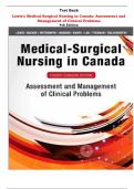 Test Bank for Lewis's Medical-Surgical Nursing in Canada: Assessment and Management of Clinical Problems 4th Edition by Lewis, Sharon Mantik; Heitkemper, Margaret McLean; Dirksen, Shannon Ruff  |All Chapters,  Year-2023/2024|