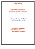 Test Bank for Kirk's Fire Investigation, 8th Edition Icove (All Chapters included)