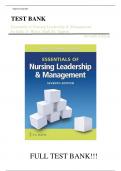 Test Bank For Essentials of Nursing Leadership & Management Seventh Edition||ISBN NO:10,0803669534||ISBN NO:13,978-0803669536||All Chapters||Complete Guide A+.