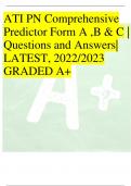 ATI PN Comprehensive Predictor Form A ,B & C | Questions and Answers| LATEST, 2022/2023 GRADED A+