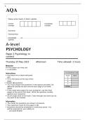 AQA A-level PSYCHOLOGY Paper 2 JUNE 2023 QUESTION PAPER AND MARK SCHEME