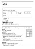 AQA A-level PSYCHOLOGY Paper 1 JUNE 2023 QUESTION PAPER and MARK SCHEME