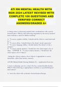 ATI RN MENTAL HEALTH WITH NGN 2024 LATEST REVISED WITH COMPLETE 100 QUESTIONS AND VERIFIED CORRECT ANSWERS/GRADED A+ 