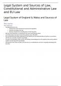 SQE 1 - Public Law (Legal System of England and Wales, Constitutional and EU Law) Revision Notes (FLK 1)