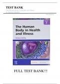 Test Bank For The Human Body in Health and Illness 7th Edition by Barbara Herlihy||All Chapters 1-27||ISBN NO:10,032371126X||ISBN NO:13,978-0323711265||A+ Guide.