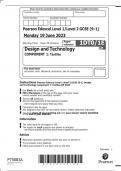 s Pearson Edexcel Level 1/level 2 GCSE (9-1) Design  and Technology component 1: Textiles QP 2023