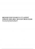 HESI RN EXIT EXAM V1-V7 Questions With Correct Answers LATEST UPDATE 2024 / RN EXIT HESI EXAM V1,V2,V3,V4,V5,V6,V7