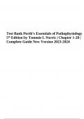 Test Bank For Porth’s Essentials of Pathophysiology 5 th Edition by Tommie L Norris Complete Newest Version 2024