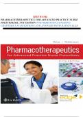 TEST BANK; Pharmacotherapeutics for Advanced Practice Nurse Prescribers, 5th edition Woo Robinson. Chapter 1-55