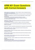 ARM 401 Exam Questions with Correct Answers 