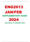 ENG2613 DETAILED  JANUARY SUPPLEMENTARY EXAMINATION ANSWERS: DUE DATE:12 JANUARY 2024, DISTINCTION GUARANTEED