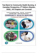 Test Bank for Community Health Nursing, A Canadian Perspective, 5th Edition (Stamler, 2020) | All Chapters are Covered!