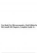 Test Bank For Microeconomics, 22nd Edition by McConnell All Chapters, Complete Guide A+.