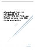 AQA A-level ENGLISH LANGUAGE AND LITERATURE Paper 2 Mark scheme June 2023