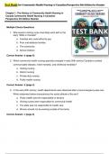 Test Bank For Community Health Nursing A Canadian Perspective 5th Edition by Stamler Chapter 1-33| Complete Guide Newest Version 2023
