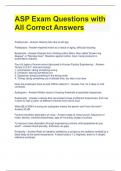 ASP Exam Questions with All Correct Answers 