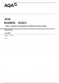 AQA GCSE BUSINESS 8132/1 Paper 1 Influences of operations and HRM on business activity Mark scheme 2023