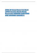 APEA 3P Actual Exam Test Bank  (APEA Question Bank) Mostly  Resourceful VERIFIED QUESTIONS  AND ANSWERS GRADED A