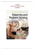 Maternity and Pediatric Nursing 4th Edition Test Bank By Susan Scott Ricci, Susan Ricci, Terri Kyle, Susan Carman | Chapter 1 – 51, Latest - 2024|