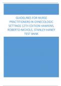Test Bank for Guidelines for Nurse Practitioners in Gynecologic Settings 12th Edition Hawkins|Latest Update| 2024