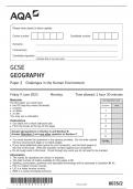 GCSE AQA June 2023 Geography Paper 2
