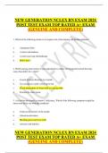 NEW GENERATION NCLEX RN EXAM 2024 POST TEST EXAM TOP RATED A+ EXAM (GENUINE AND COMPLETE)