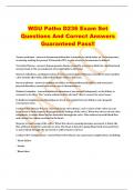 WGU Patho D236 Exam Set  Questions And Correct Answers  Guaranteed Pass!!
