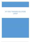 ATI TEAS 7 Reading solutions 2024 Latest (All Versions)