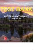 Test Bank for Auditing Assurance Services by  william Messier 11th edition |Complete