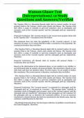 Watson Glaser Test (Interpretations) 12 Study Questions and Answers/Verified