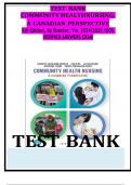 BEST ANSWERS TEST BANK COMMUNITY HEALTHNURSING: A CANADIAN PERSPECTIVE 5th Edition, By Stamler, Yiu 2024/2025 100%  VERIFIED ANSWERS EXAM