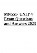 MN 551 / MN551 Final Exam Questions With Correct Answers Latest Updated 2024 (GRADED)