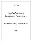CSCI 544 APPLIED NATURAL LANGUAGE PROCESSING LATEST EXAM WITH RATIONALES