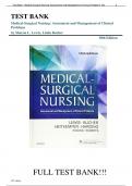 Test Bank For Medical-Surgical Nursing: Assessment and Management of Clinical Problems, Single Volume 10th Edition by Sharon L. Lewis, Linda Bucher||ISBN NO:10,9780323328524||ISBN NO:13,978-0323328524||All Chapters||Complete Guide A+