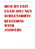 HESI RN EXIT EXAM 2024 NGN SCREENSHOTS QUESTIONS WITH ANSWERS