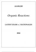 AS.030.205 ORGANIC REACTIONS LATEST EXAM WITH RATIONALES 2024