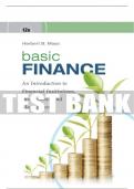 Test Bank For Basic Finance: An Introduction to Financial Institutions, Investments, and Management - 12th - 2019 All Chapters - 9781337691017