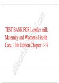 Test bank for lowdermilk maternity and women's health care 13th edition Latest Update 2023-2024