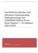 Huether and McCances Understanding Pathophysiology 2nd CANADIAN Edition Power Kean Test Bank Test Bank for Huether and McCances Understanding Pathophysiology 2nd CANADIAN Edition Power Kean Chapter 1 - 42 Updated 2023/2024