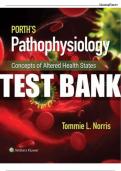 Test Bank For Porth's Essentials of Pathophysiology 10th Edition by Tommie Norris 9781975107192 Chapter 1-52 Complete Guide.