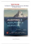 Test Bank Auditing & Assurance Services, 9th Edition by Penelope Bagley; Timothy J. Louwers 