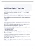 JATC Fiber Optics Final Exam Questions and Answers