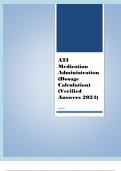 ATI  Medication  Administration  (Dosage  Calculation)  (Verified  Answers 2024)